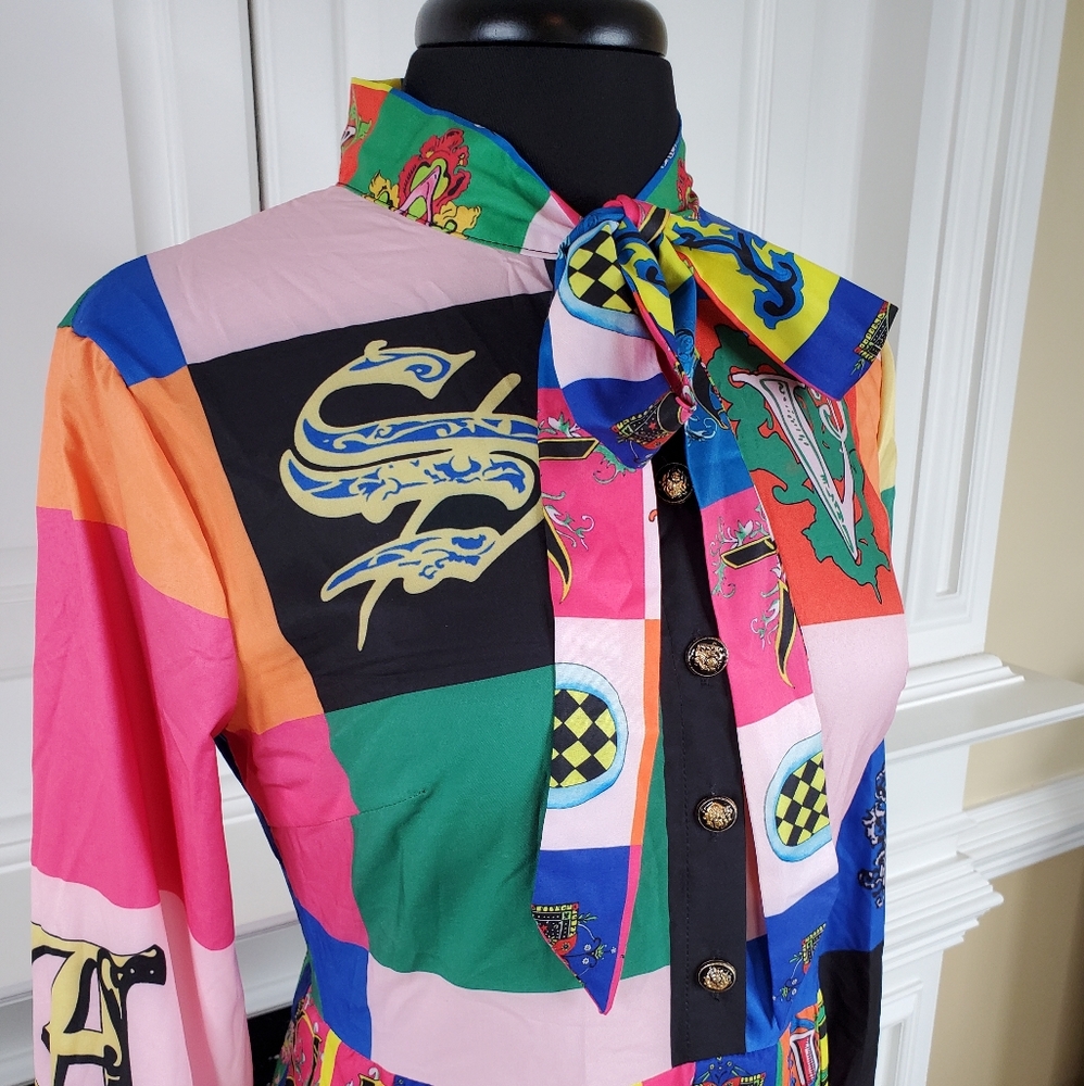 Print Novelty Art Deco Dress - image 3